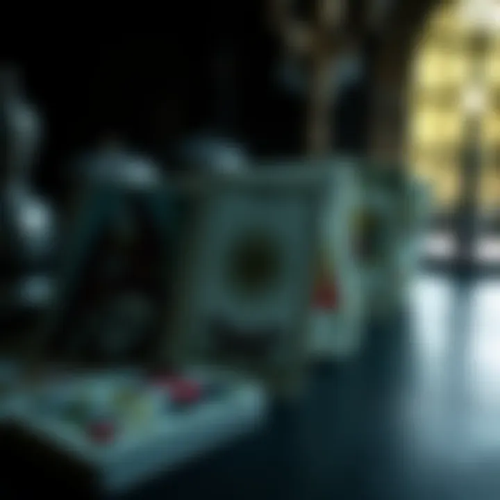 Unusual Tarot Deck A tarot deck with missing cards, showing unique designs and notable absence of the Death card and specific numbered cards.