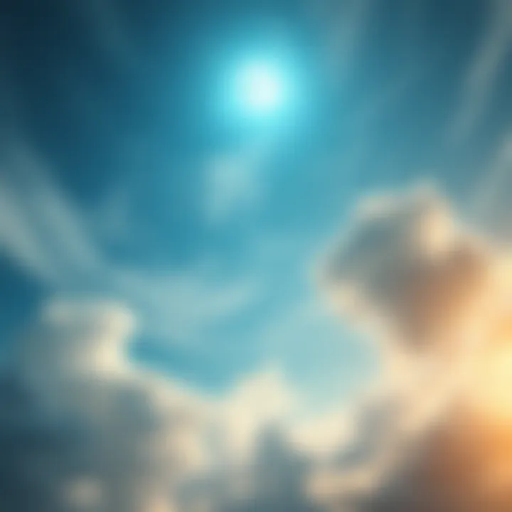 A bright sky with swirling clouds representing change and transition as Uranus moves out of Taurus, symbolizing hope for the future.