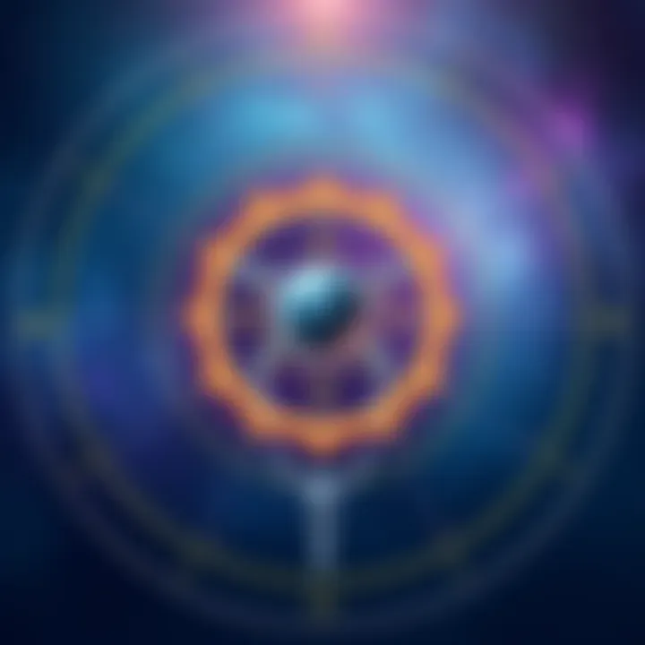 An illustration showing Uranus aligning with the South Node, symbolizing personal growth and transformation in astrology.