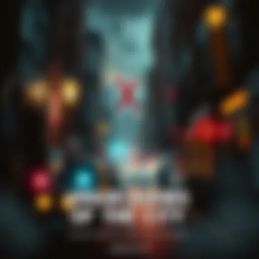 A collage of urban legends including spooky stories, tales of folklore, and mysterious city elements like dark alleys and ghostly figures.