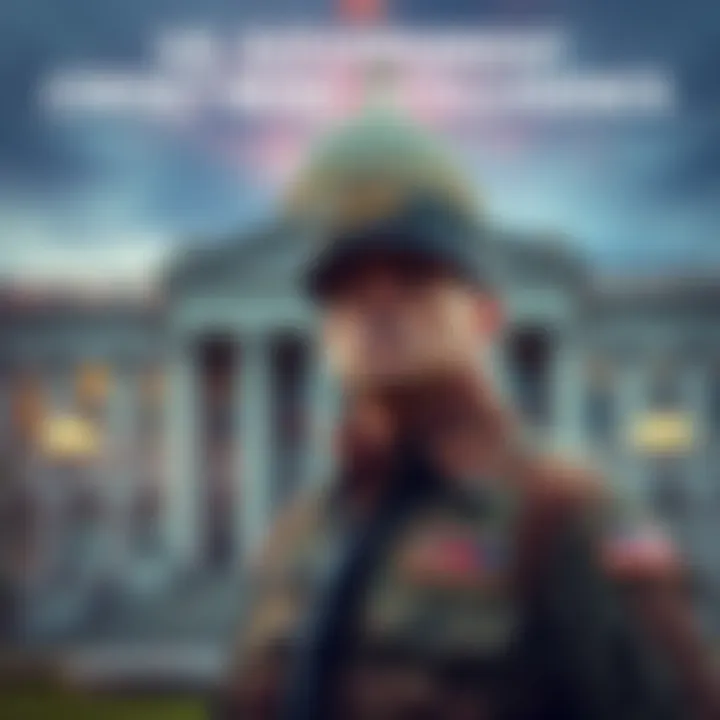 A military veteran stands in front of a government building, looking skeptical about claims of non-human intelligence contact.