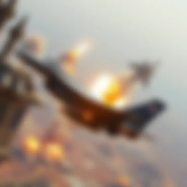 US Military Strike on ISIS US military aircraft conducting a strike against ISIS targets in Syria with explosions in the background