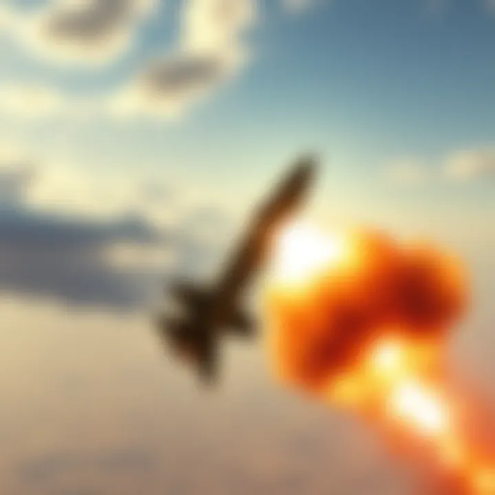A U.S. military Hellfire missile striking a mysterious object in the sky over Yemen's coast.