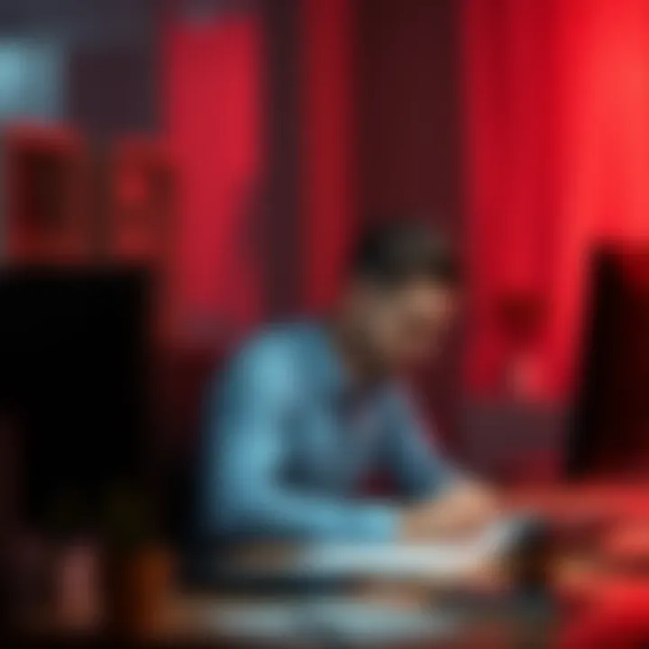 A person sitting at a desk, looking thoughtful while writing about their experience with height subliminals.