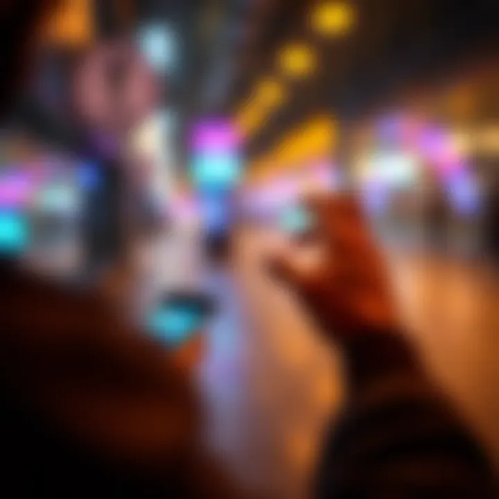 A person using the Lifa app on their smartphone, engaged and focused on the screen