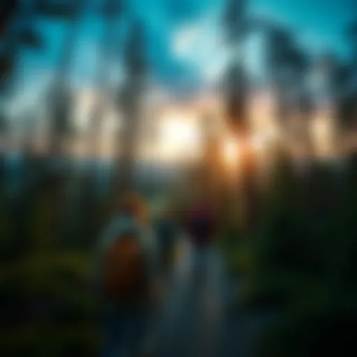 A peaceful forest trail in Krasnoyarsk Territory, where the Usoltsev family went missing. The scene shows tall trees and a narrow path.