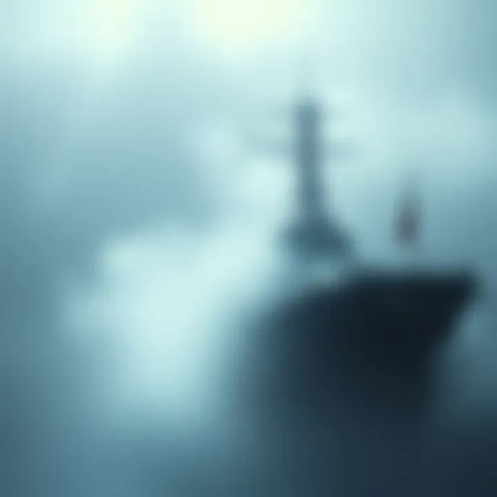USS Eldridge in fog The USS Eldridge surrounded by fog, symbolizing the mysterious events of The Philadelphia Experiment during WWII.