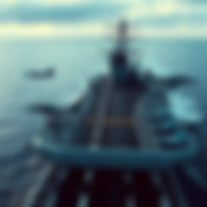 USS Gerald Ford aircraft carrier at sea with military personnel and jets visible