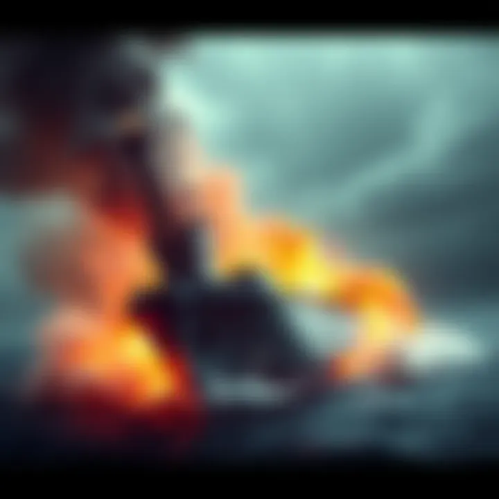 A graphic depiction of the USS Liberty ship in distress during the incident, with smoke and chaos around it, representing historical controversy.