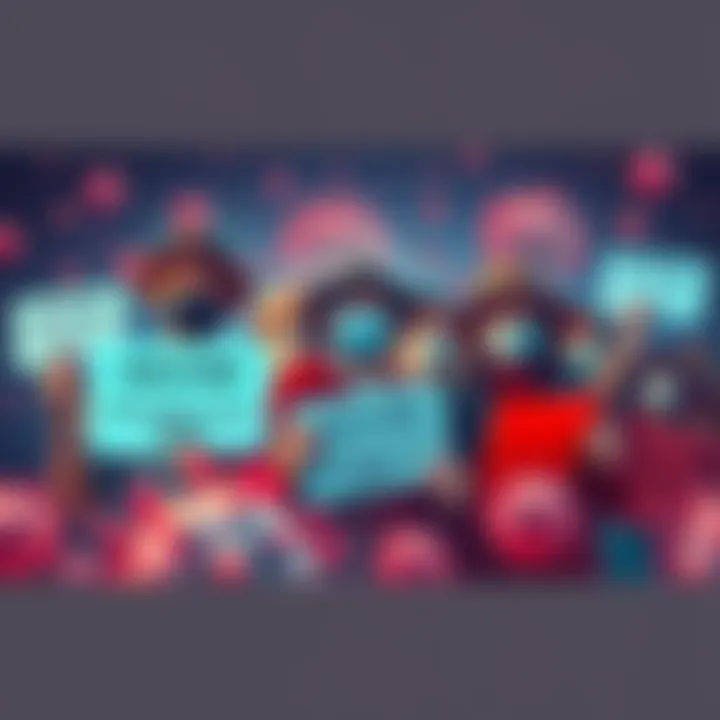 A graphic showing a group of people with concerned expressions, holding signs about vaccination, surrounded by symbols of the measles virus. The background highlights declining vaccination rates.