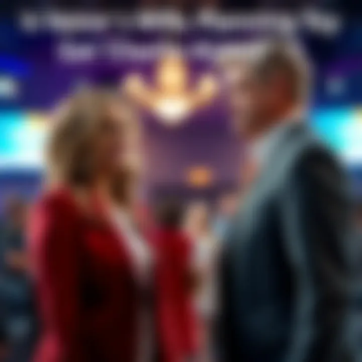 Erika Vance discussing political strategy with Charlie Kirk at an event