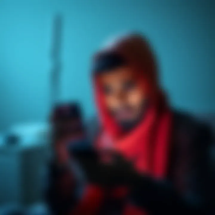 Vashikaran Guru Asking for Money A worried person looking at their phone, reading messages about a Vashikaran guru asking for more money.