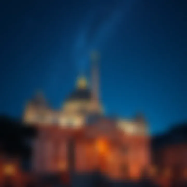 A view of the Vatican with a starry sky, symbolizing the connection between faith and Non-Human Intelligence.