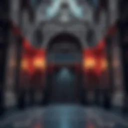 A large, ornate door with intricate designs leading to the Vatican Archives, surrounded by high security and guards.