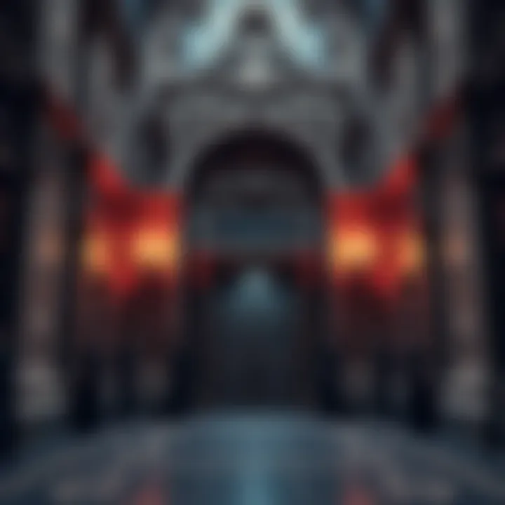 A large, ornate door with intricate designs leading to the Vatican Archives, surrounded by high security and guards.