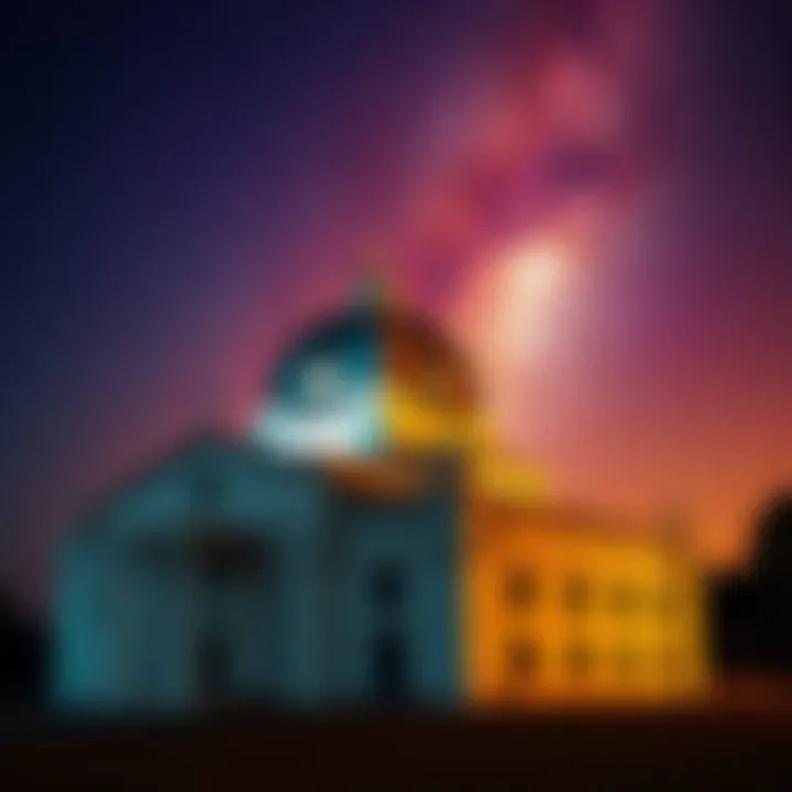 The Vatican Observatory under a starry sky, representing the church's interest in space.