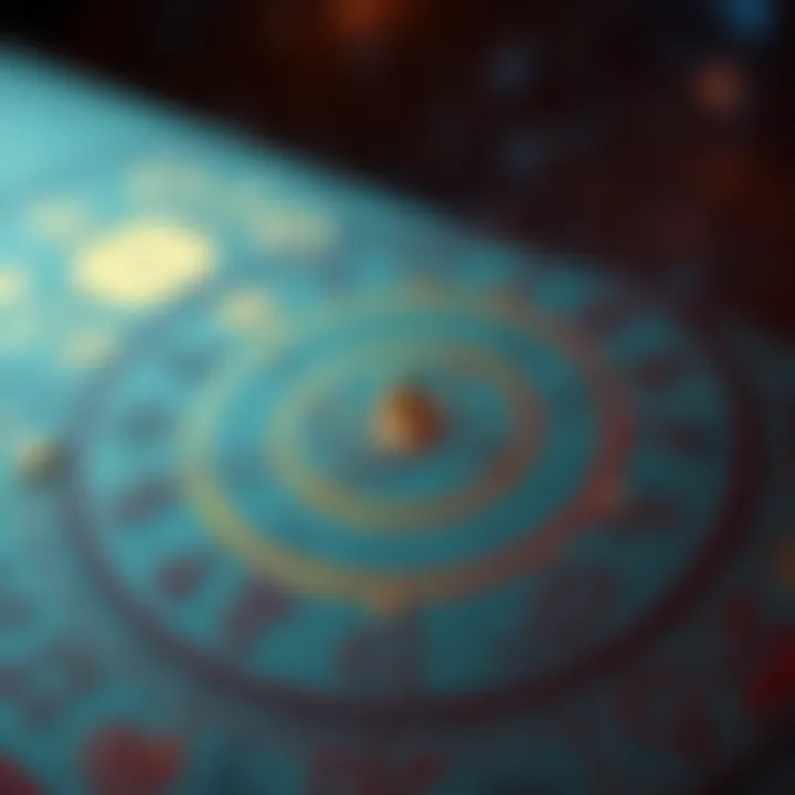 A close-up of a Vedic astrology chart with zodiac signs and planetary positions