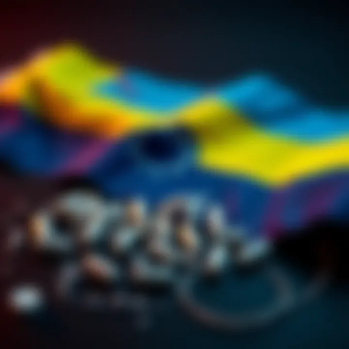 Venezuelan flag with drugs The Venezuelan flag alongside cocaine and fentanyl pills on a dark surface, symbolizing the drug crisis in the country.