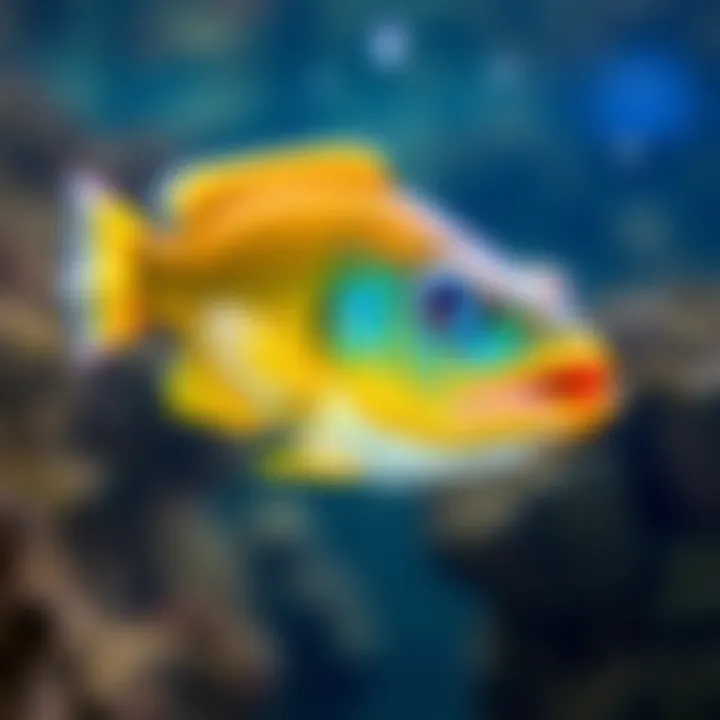 Venezuelan fish resembling a famous face A vibrant new fish species from Venezuela that looks like a well-known celebrity, displayed against a natural underwater background.