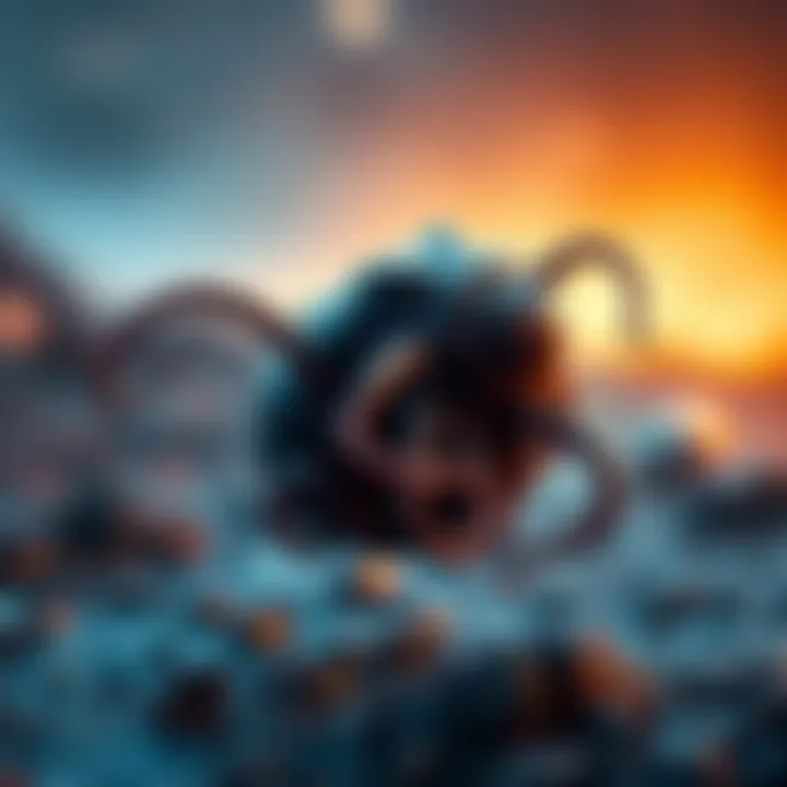 A small, strange creature with tentacles emerging from a radioactive meteorite found in Panama, exhibiting movement and unusual characteristics.