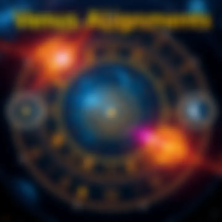 Venus Alignments for Wealth Astrological chart showing Venus alignments with symbols for financial success during Kalyug.