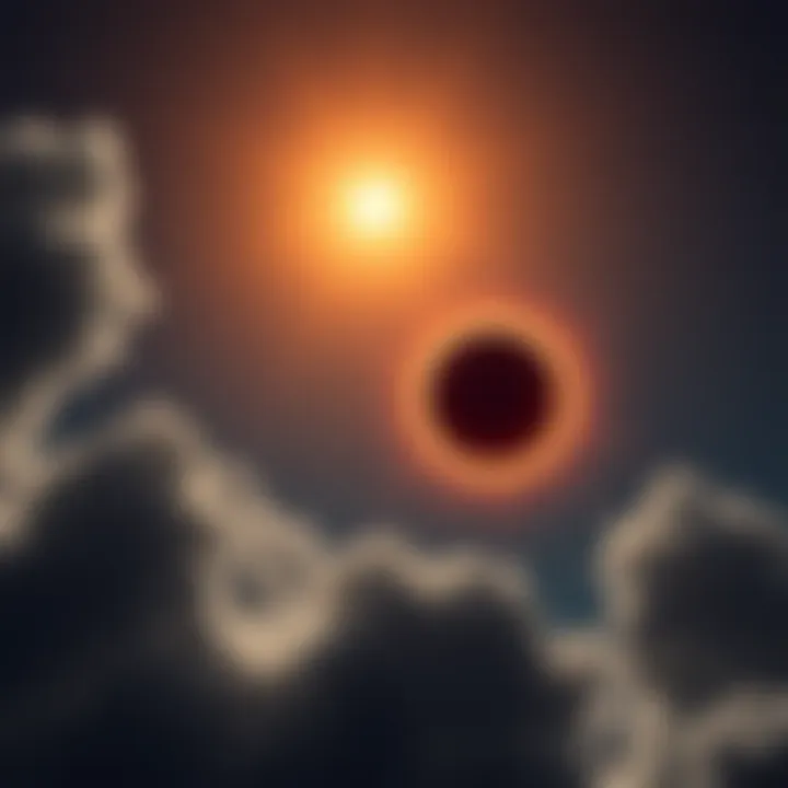 Illustration of Venus in the sky near a solar eclipse, symbolizing the astrological connection between them.