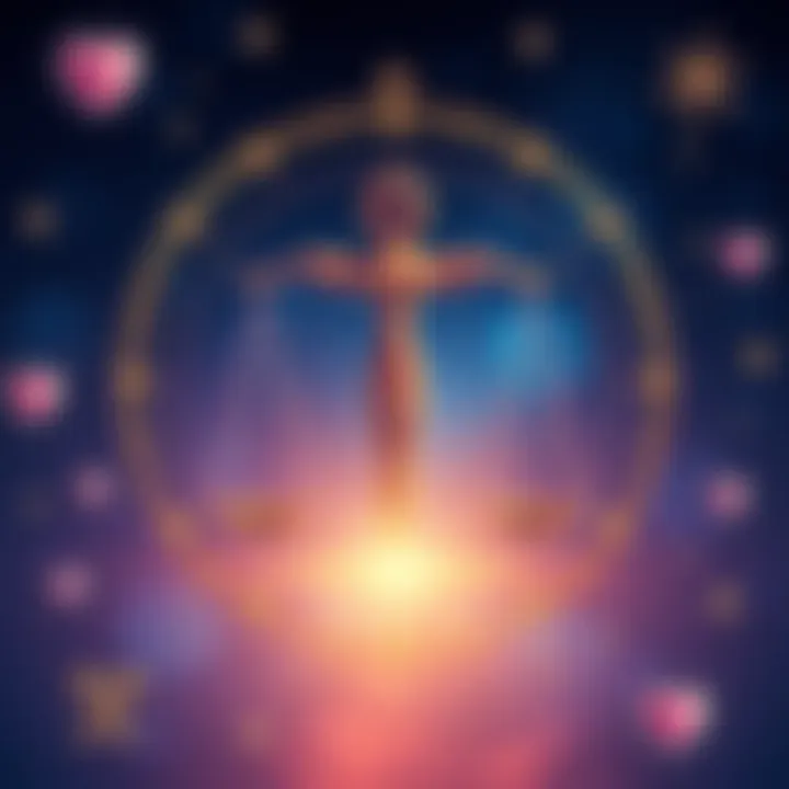 Venus and Ketu Symbolism An illustration showing Venus and Ketu symbols intertwined, surrounded by hearts and stars, representing love and relationships affected by astrology.