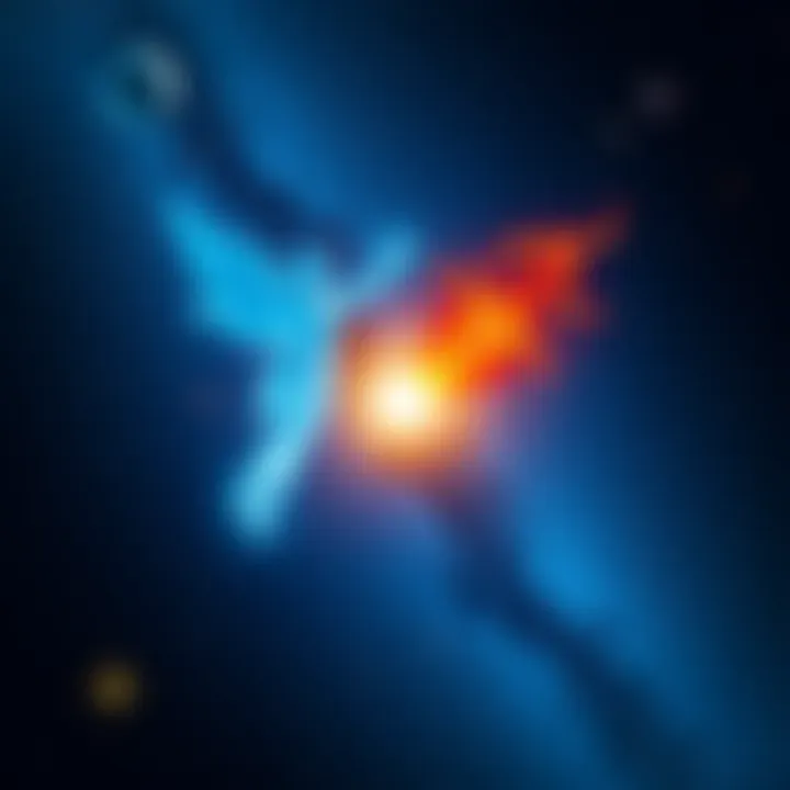 An artistic representation of Venus and Mars in the night sky, symbolizing their influence on relationships, surrounded by stars and cosmic elements.