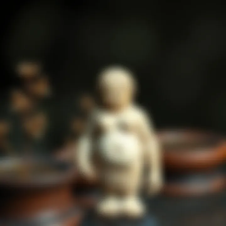 Statue of Venus of Willendorf A small, ancient statue representing the Venus of Willendorf, showcasing its round features and detailed carving.