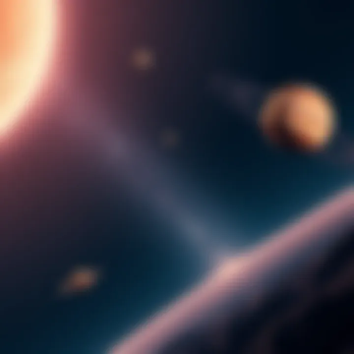 A representation of Venus positioned with other planets in the night sky, symbolizing love and relationships
