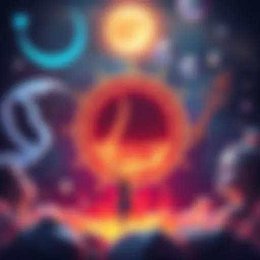 Illustration showing Venus symbol connected to a rising sign, surrounded by astrological symbols related to self-esteem.