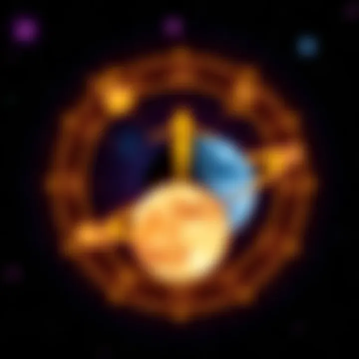 Astrological symbols for Venus and Saturn with a starry background, illustrating the challenges of their relationship during a square formation