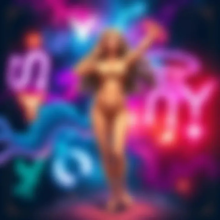 An illustration showing the twelve zodiac signs each paired with symbols representing Venus, highlighting their strengths and weaknesses in love and relationships.