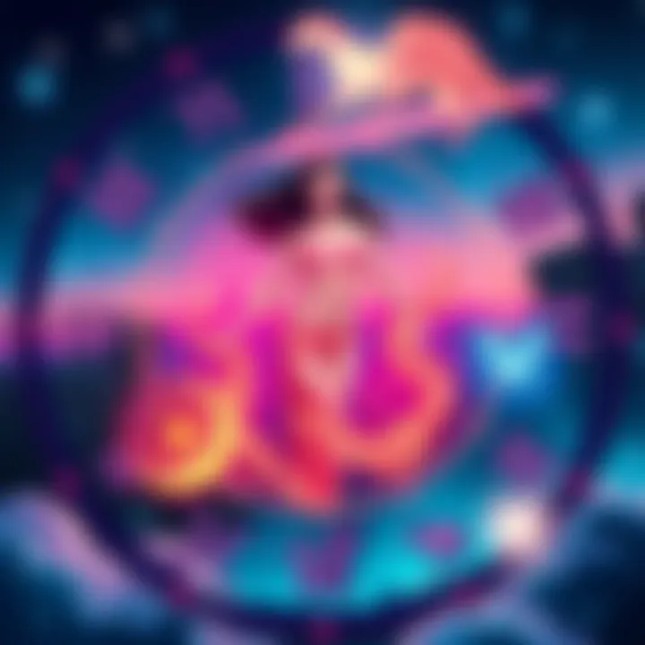 An illustration showing Venus represented by a symbol with zodiac signs around it, highlighting different traits associated with each sign.