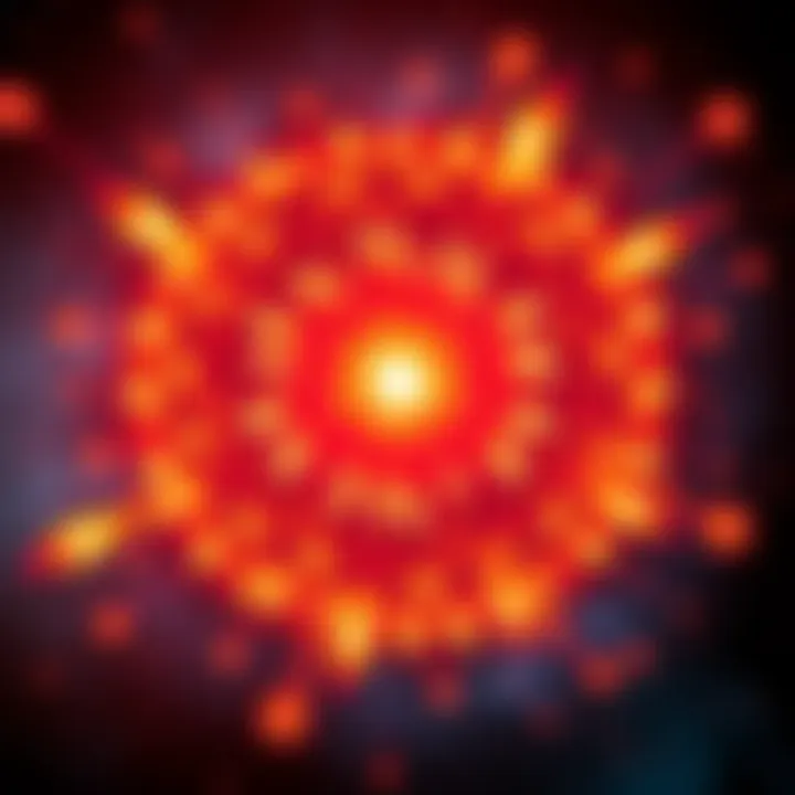 A colorful Solar Flare poster displaying bright bursts of light and dynamic patterns, capturing the beauty of solar activity.