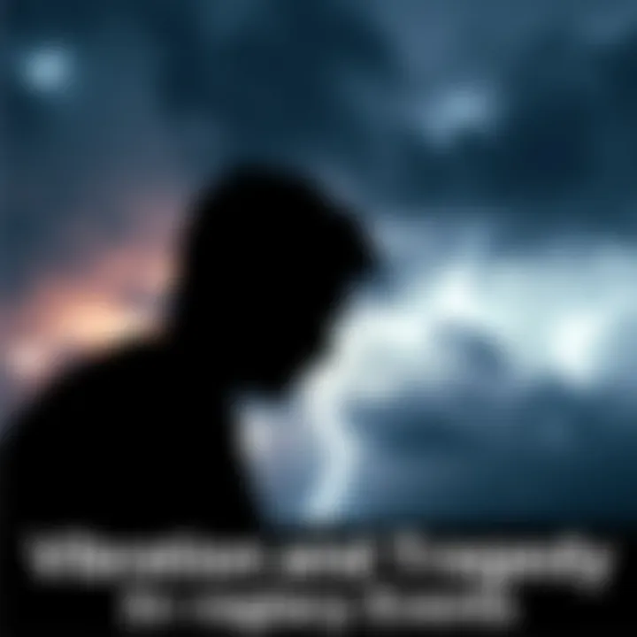 A silhouette of a person looking at a stormy sky, representing the weight of tragic events and personal vibration.