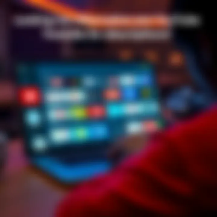 A person browsing different video streaming platforms on a laptop, looking for options without ads.