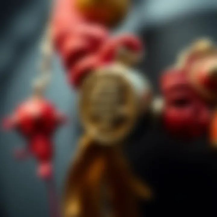 A close-up of a charm from Vietnam that is believed to represent good luck, displayed on a bracelet.