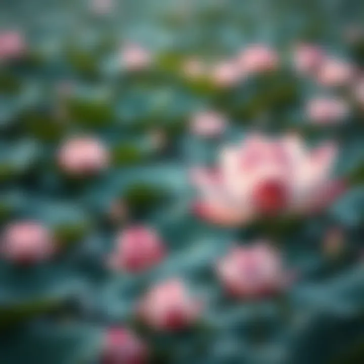 Vietnamese Folktales Cover A serene lotus flower pond with blooming lotus flowers, symbolizing the themes of morality and spirituality in Vietnamese folktales.