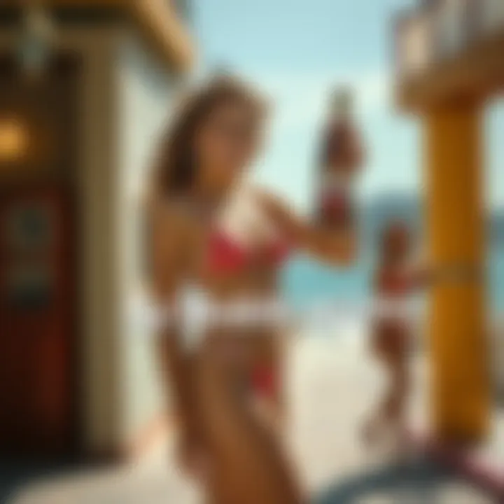 A woman in a swimsuit holding a Modelo beer while promoting it with the phrase 'Su Modelo señores.'