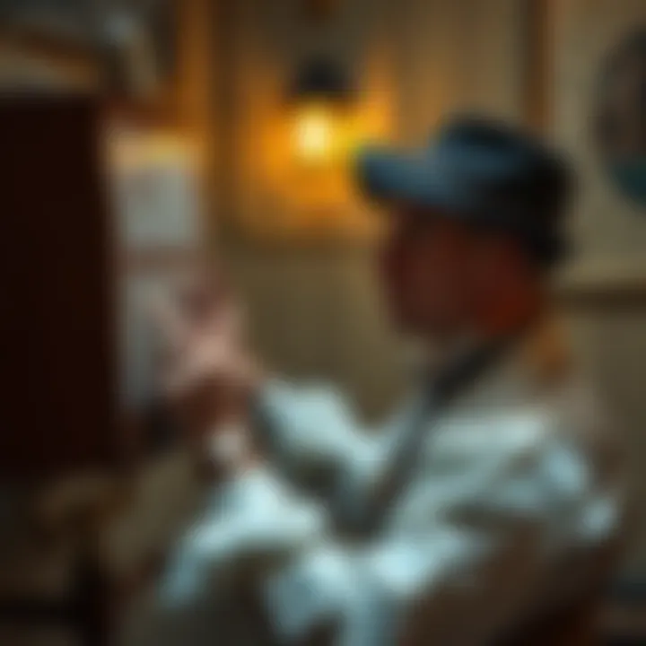 Person in a vintage outfit looking at a calendar A person dressed in historical clothing checks a calendar, trying to determine the current year after time travel.