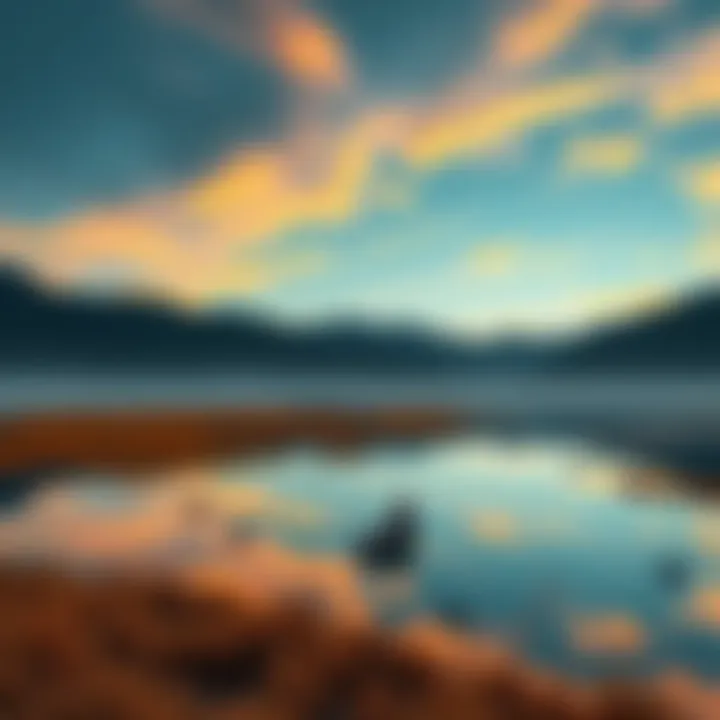 Reflections of Impermanence A serene landscape reflecting the theme of loss and separation after meditation