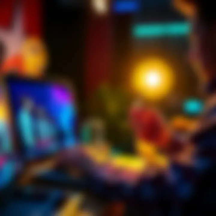 A person analyzing a viral magic video on a laptop, focusing on frame details to find secrets behind the illusion.