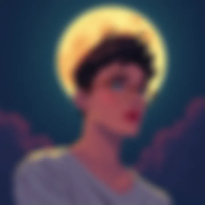 A person looking thoughtful under a full moon, symbolizing deep feelings and emotional struggles.