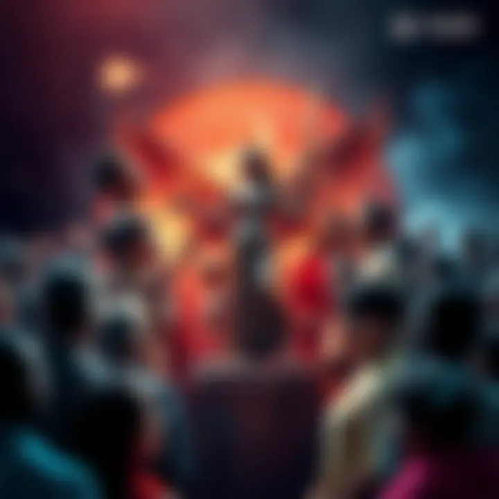 A Virgo symbol surrounded by diverse people, highlighting relationships and personality traits.