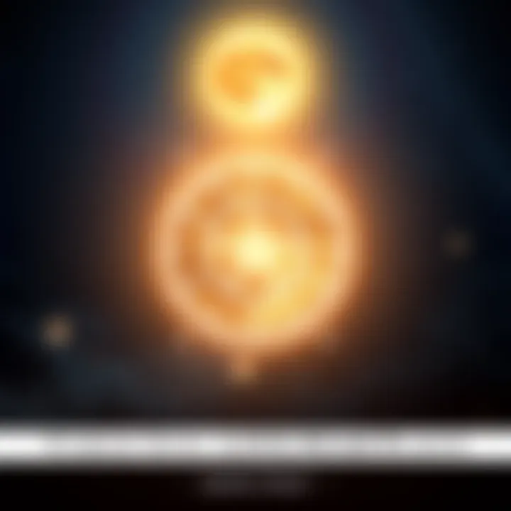 A graphic showing astrological symbols for Virgo Sun, Leo Moon, and Scorpio Rising with stars in the background.