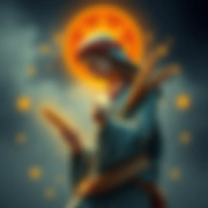 An artistic representation of the Virgo zodiac symbol, showcasing a figure holding a sheaf of wheat, surrounded by stars, illustrating the complexity of Virgo personalities.