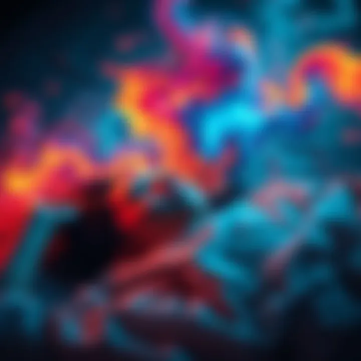 Vivid Dreamer Trapped in Sleep A person lying in bed with eyes closed, surrounded by swirling dream-like imagery, depicting a sense of panic and confusion, showing the struggle between sleep and wakefulness.