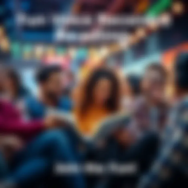 People enjoying voice readings Group of people laughing and sharing stories during a voice recorded reading session