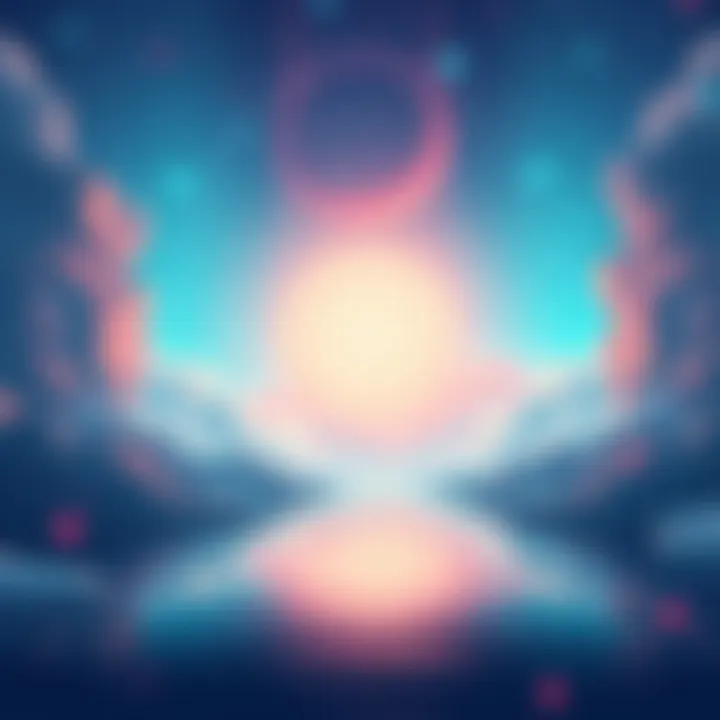 Illustration showing a serene void state with soft colors and a peaceful atmosphere, symbolizing reflection and inner thought.